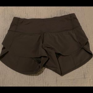 EUC Sz 4 Lululemon Speed Shorts, black block it